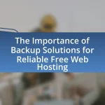 The Importance of Backup Solutions for Reliable Free Web Hosting