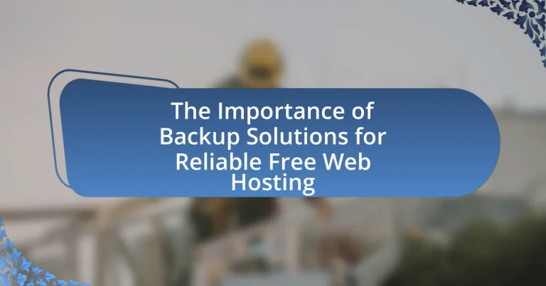 The Importance of Backup Solutions for Reliable Free Web Hosting