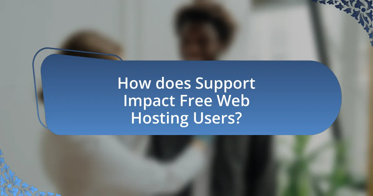 How does Support Impact Free Web Hosting Users?