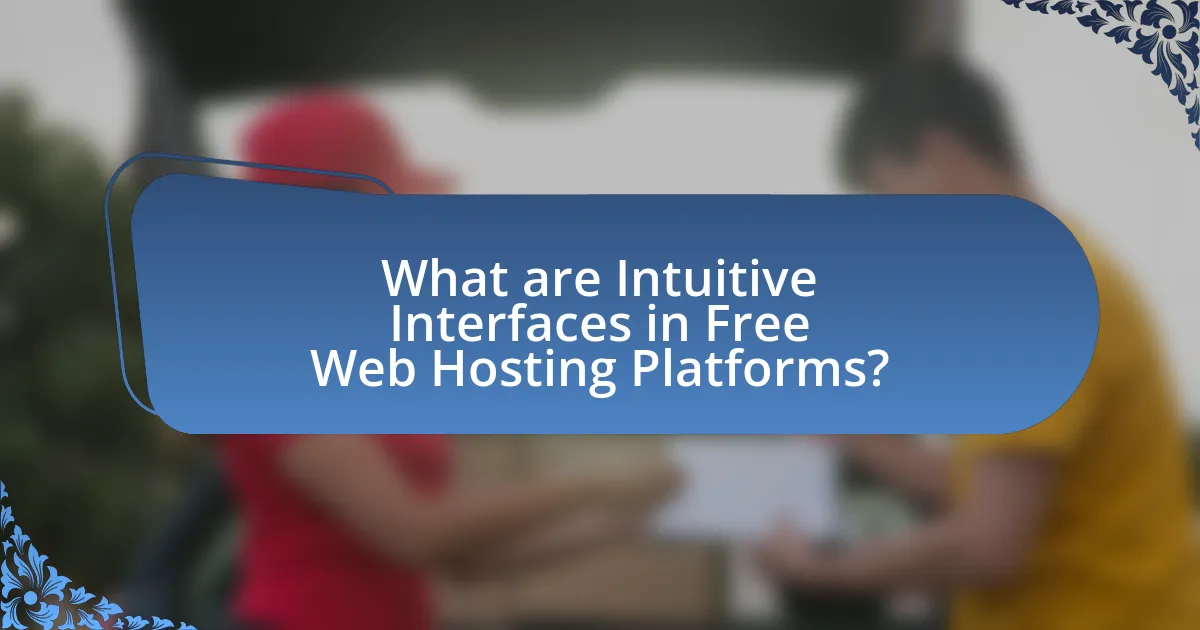 What are Intuitive Interfaces in Free Web Hosting Platforms?