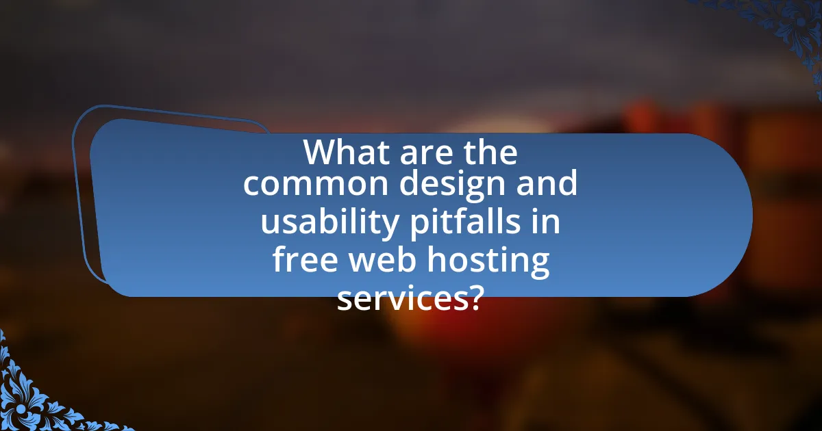 What are the common design and usability pitfalls in free web hosting services?