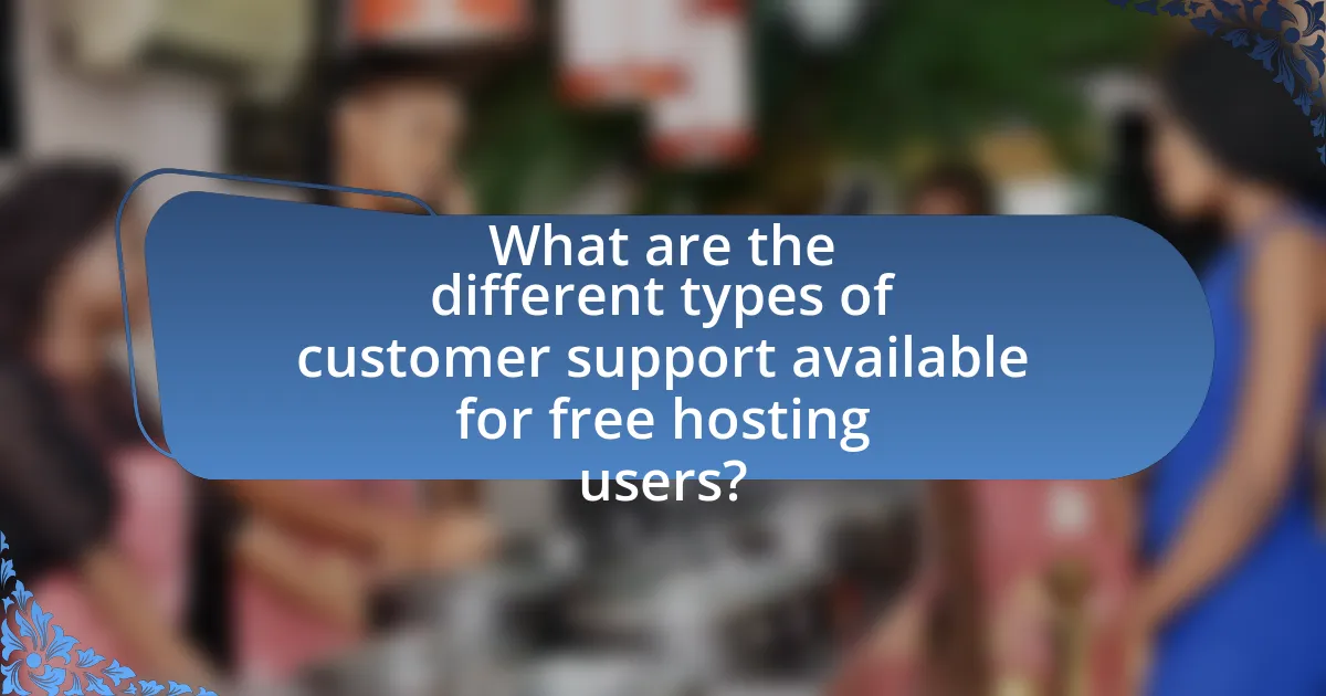 What are the different types of customer support available for free hosting users?