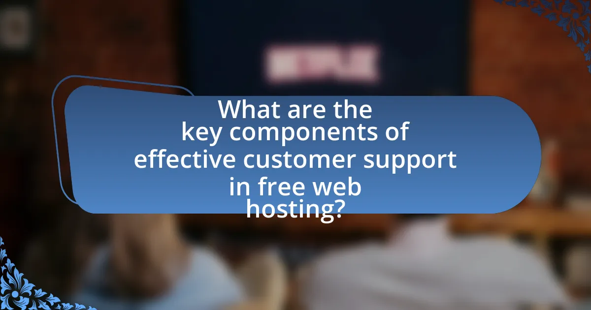 What are the key components of effective customer support in free web hosting?