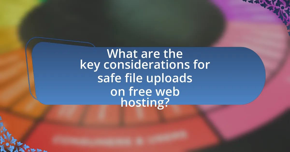 What are the key considerations for safe file uploads on free web hosting?