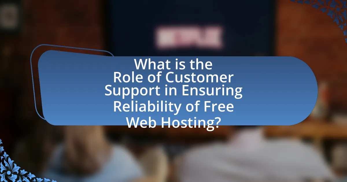 What is the Role of Customer Support in Ensuring Reliability of Free Web Hosting?