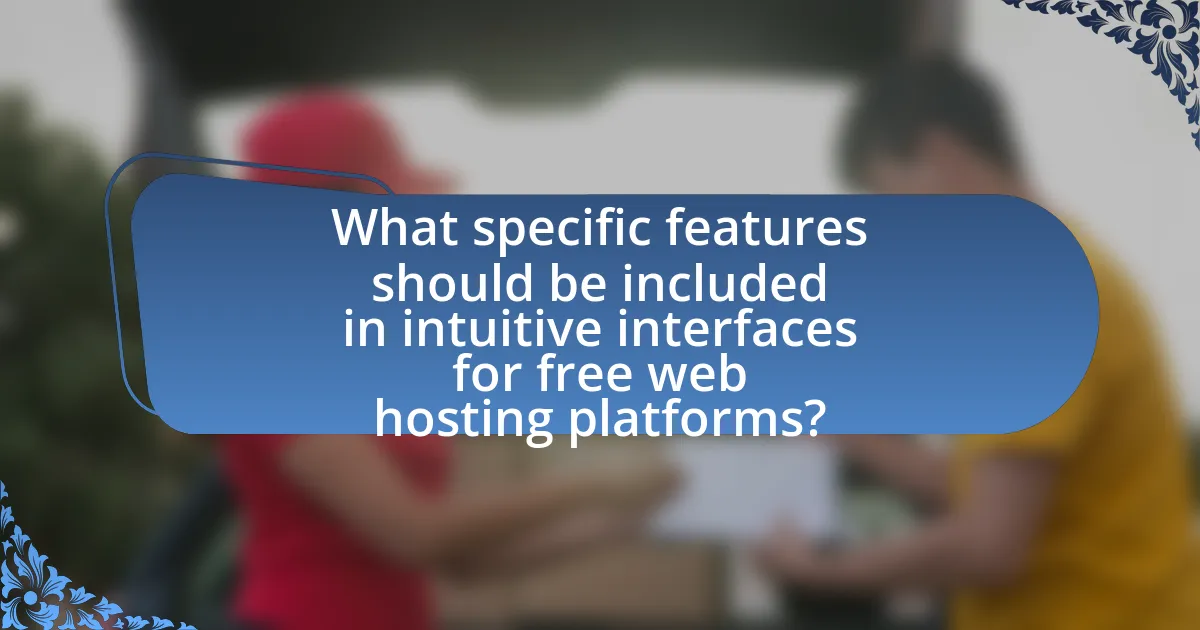 What specific features should be included in intuitive interfaces for free web hosting platforms?