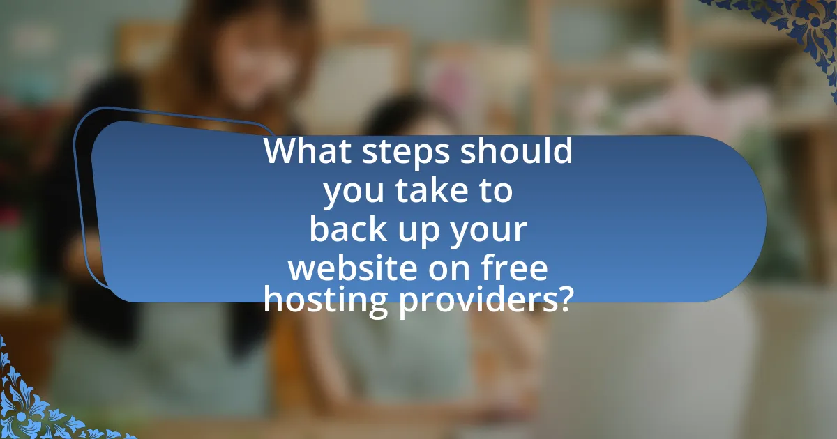 What steps should you take to back up your website on free hosting providers?